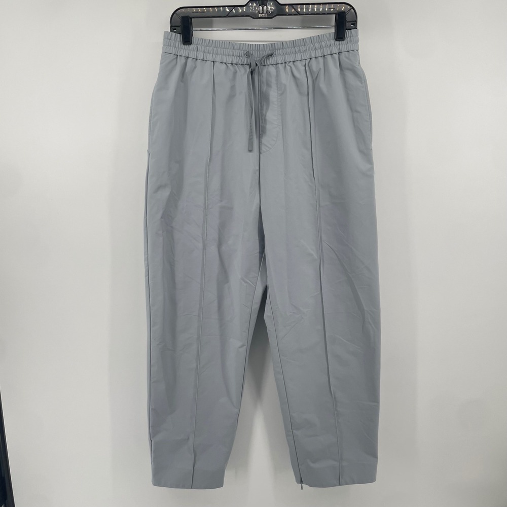 COS Tapered Trousers Womens Small Grey Ankle Zip Drawstring Minimalist Pants